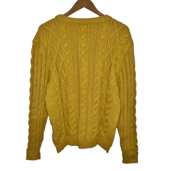 Disney Donald Duck Textured Cable Knit Sweater Mustard Yellow NWT - Picture 2 of 12